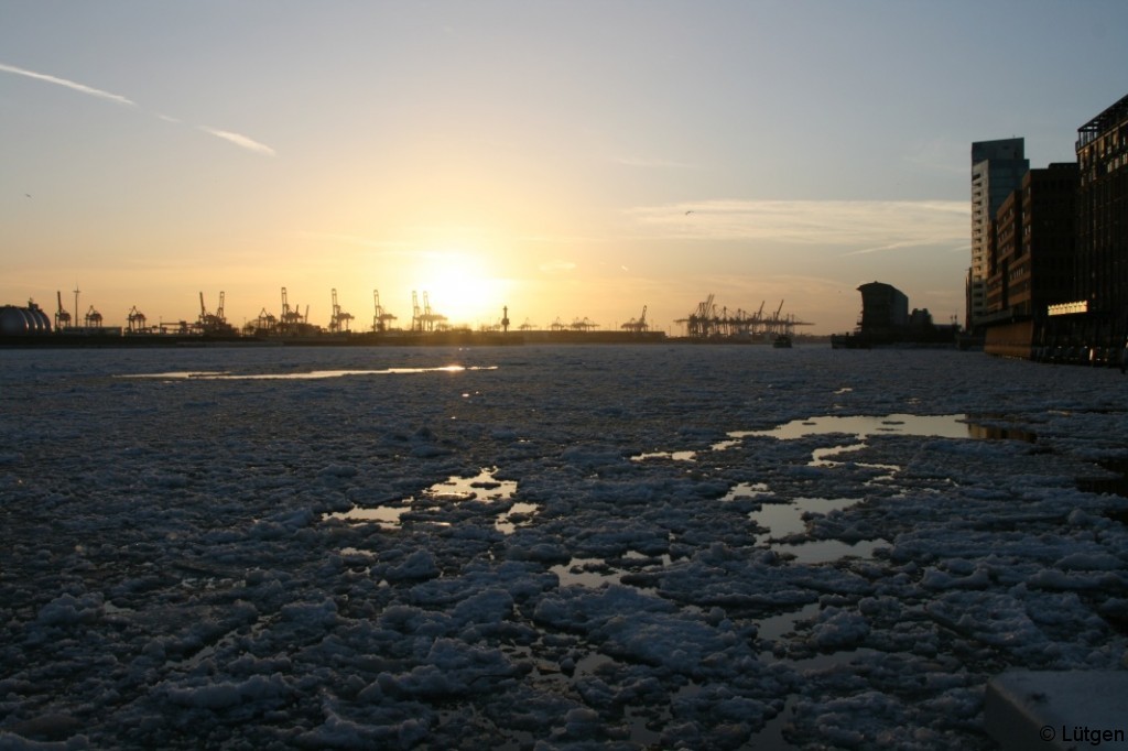 Blick auf die Elbe im Eisgang